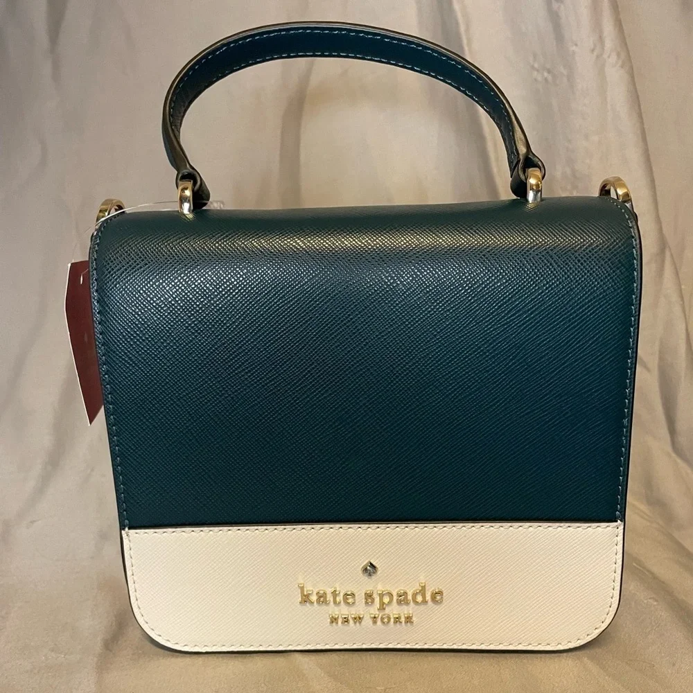 NWT Kate Spade Teal and Cream Satchel